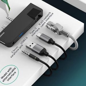 هاب 4 پورت بیسوس Baseus MultiFunctional HUB Adapter CAHUB-FG01 مناسب برای Surface Go