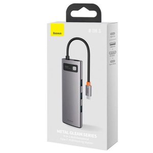 هاب 11 پورت بیسوس Baseus Metal Gleam 11 in 1 Multifunctional Type-C HUB CAHUB-CT0G توان 100 وات