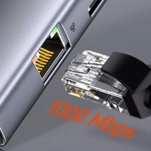 هاب 11 پورت بیسوس Baseus Metal Gleam 11 in 1 Multifunctional Type-C HUB CAHUB-CT0G توان 100 وات