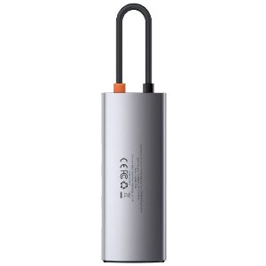 هاب 6 پورت بیسوس Baseus Metal Gleam 6 in 1 Multifunctional Type-C HUB CAHUB-CW0G توان 100 وات