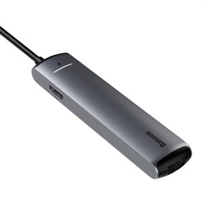 هاب 6 پورت بیسوس Baseus Mechanical Eye Smart Type C HUB CAHUB-J0G توان 87 وات