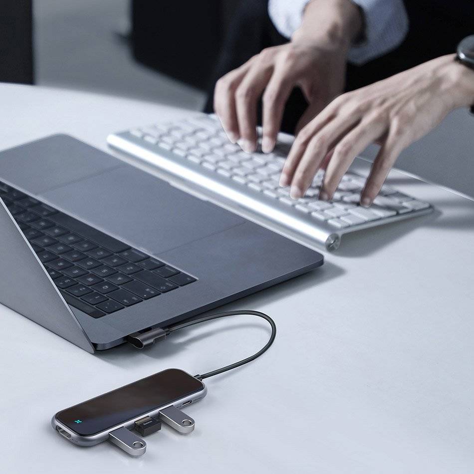 هاب 5 پورت بیسوس Baseus Multi-Functional Type C HUB CAHUB-BZ0G توان 60 وات - Image 11