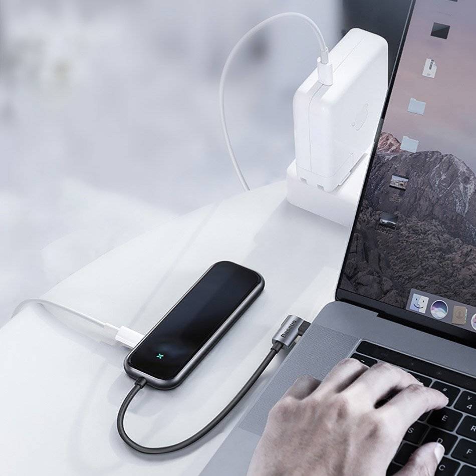 هاب 5 پورت بیسوس Baseus Multi-Functional Type C HUB CAHUB-BZ0G توان 60 وات - Image 13