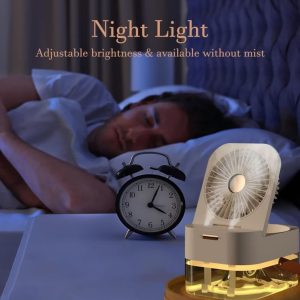 پنکه رومیزی، مرطوب کننده هوا و چراغ خواب رومیزی DUAL SPRAY NIGHT LIGHT Q7(برقی)