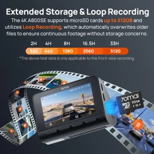 دوربین ثبت وقایع خودرو 70mai Dash Cam 4K A800SE Set + دوربین عقب