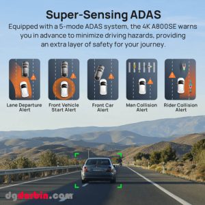 دوربین ثبت وقایع خودرو 70mai Dash Cam 4K A800SE Set + دوربین عقب