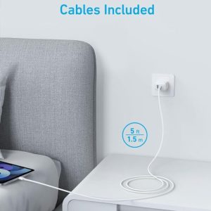 شارژر دیواری انکر مدل B2348 ظرفیت ۲۰ وات با کابل USB-C
